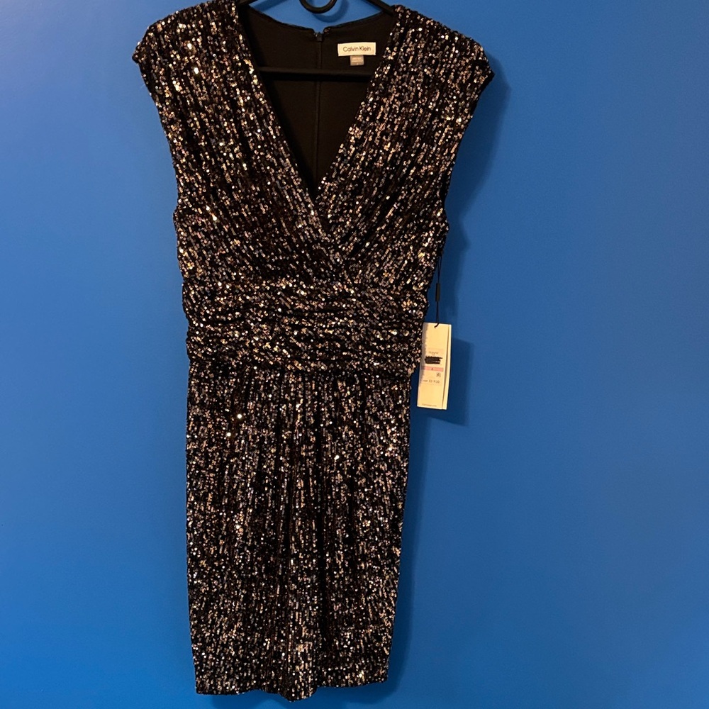 Calvin Klein Black Sequin Mini Dress